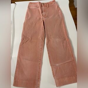 Madewell Rose-Pink High-Rise Wide-Leg Jeans